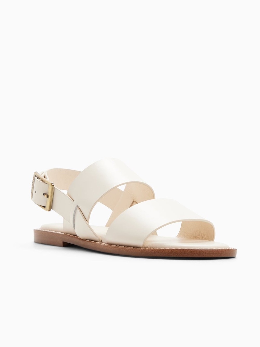G.H. Bass & Co. Cream Leather Harlow Double-Strap Slingback Sandal, 7.5, NWT